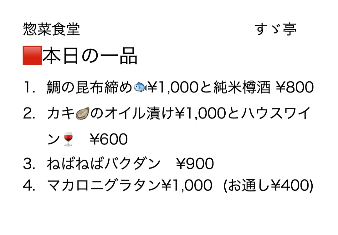 メニュー詳細 1